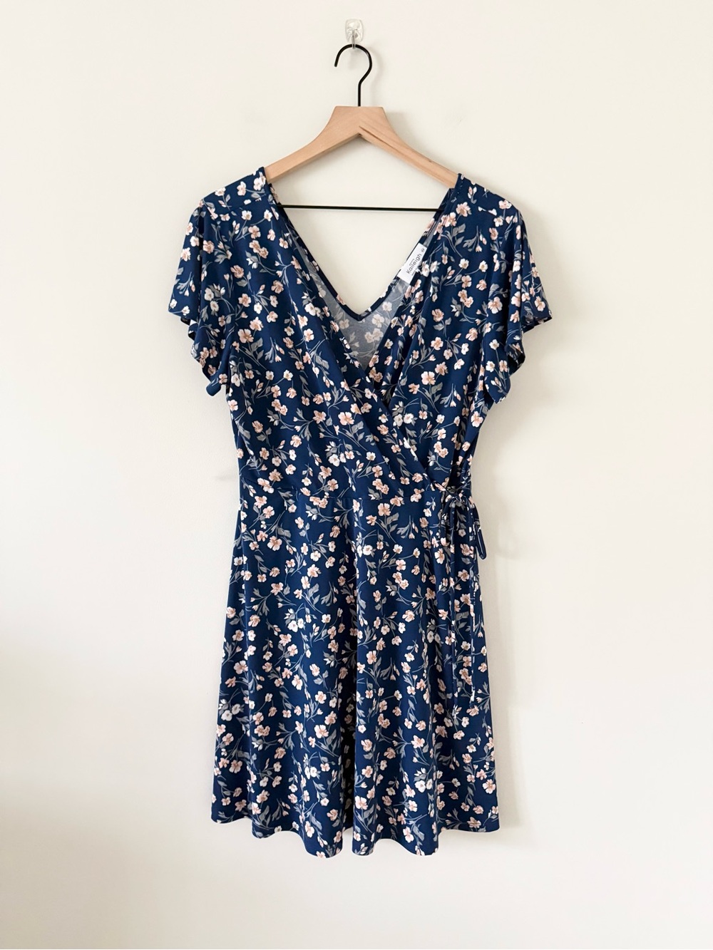 Kaleigh Floral Faux Wrap Flutter Sleeve Dress XL Petite